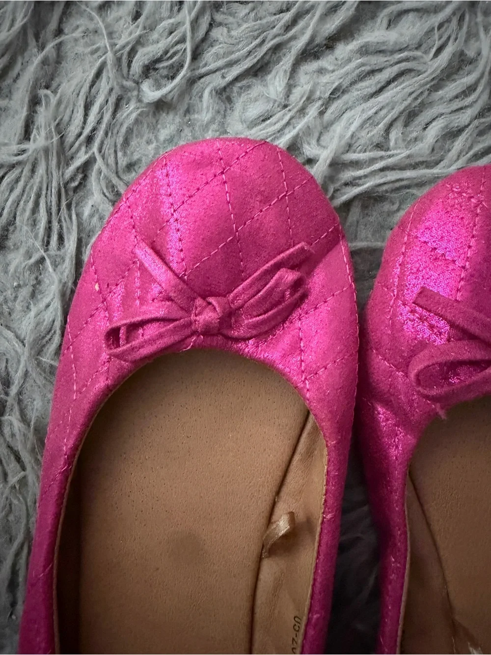 Kids Capelli of New York Girls' Hot Pink Quilted Ballet Flats